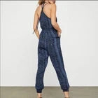 SNAKE-EMBOSSED JUMPSUIT BLUE PYTHON SIZE