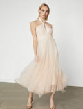 BCBGMAXAZRIA Bare Pink Tulle Gown