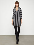 BCBGMAXAZRIA black and white striped dress