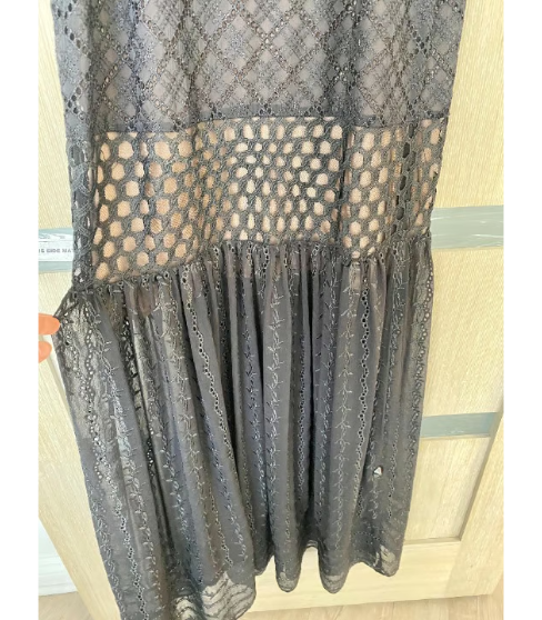 BCBG Honeycomb Tulle One-shoulder Dress In Black