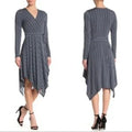 BCBGMAXAZRIA Blue and White Wrap dress