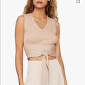 BCBG MAXAZRIA  Cotton Rib Wrap Top