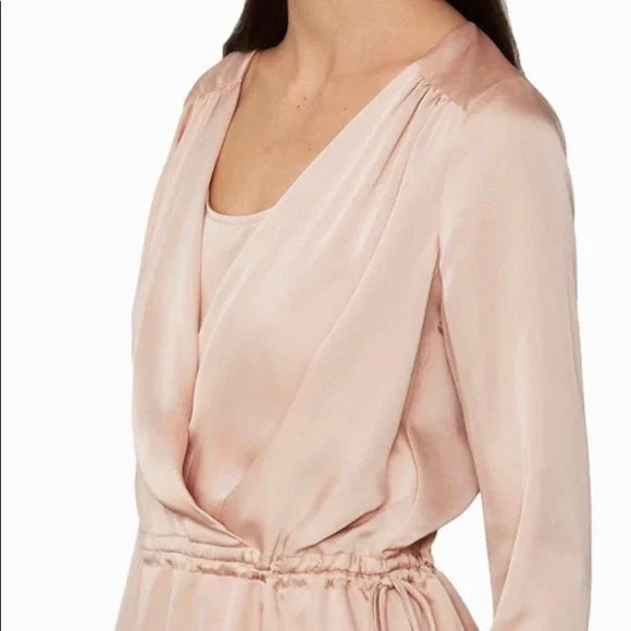 BCBGMAXAZRIA Satin Bare Pink Dress