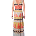 BCBGMAXAZRIA Lace Sleeveless Mult Color  Evening Dress