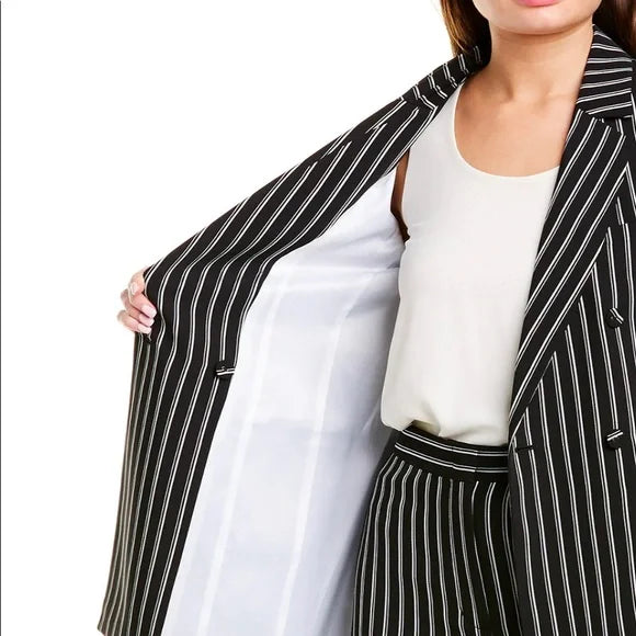 BLACK WHITE STRIPED BCBGMAXAZRIA JACKET
