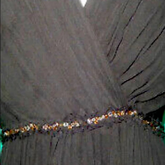 Black Silk Chiffon Swarovski Crystal Beaded Cocktail Dress NWT BCBGMaxAzria