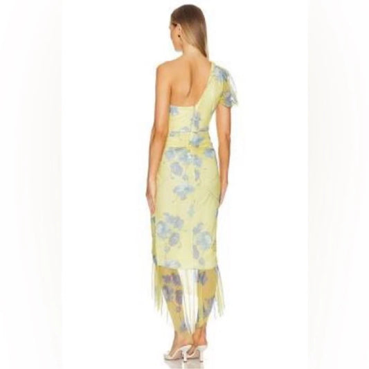 NWT BCBG Max Azria One Shoulder Puff Sleeve Printed Dress