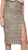 BCBG Snake-Embossed Faux-Leather Midi Skirt