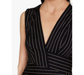 BCBG Pin Striped V-Neck Peplum Blouse