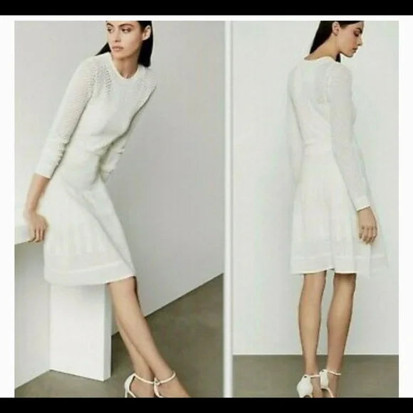 BCBGMAXAZRIA White Knit Sweater Dress